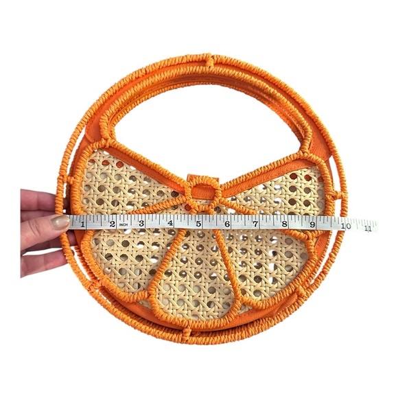 ✨ Straw Caning Orange Fruit Tote Bag Clutch New Without Tags - Picture 6 of 9